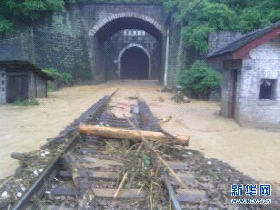 （新华网）暴雨致焦柳铁路中断 