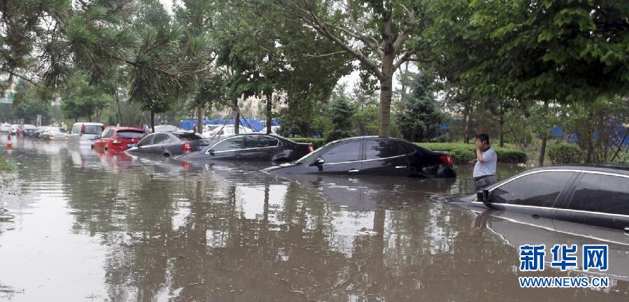 #（生态）（3）强降雨袭哈尔滨 多辆机动车被淹